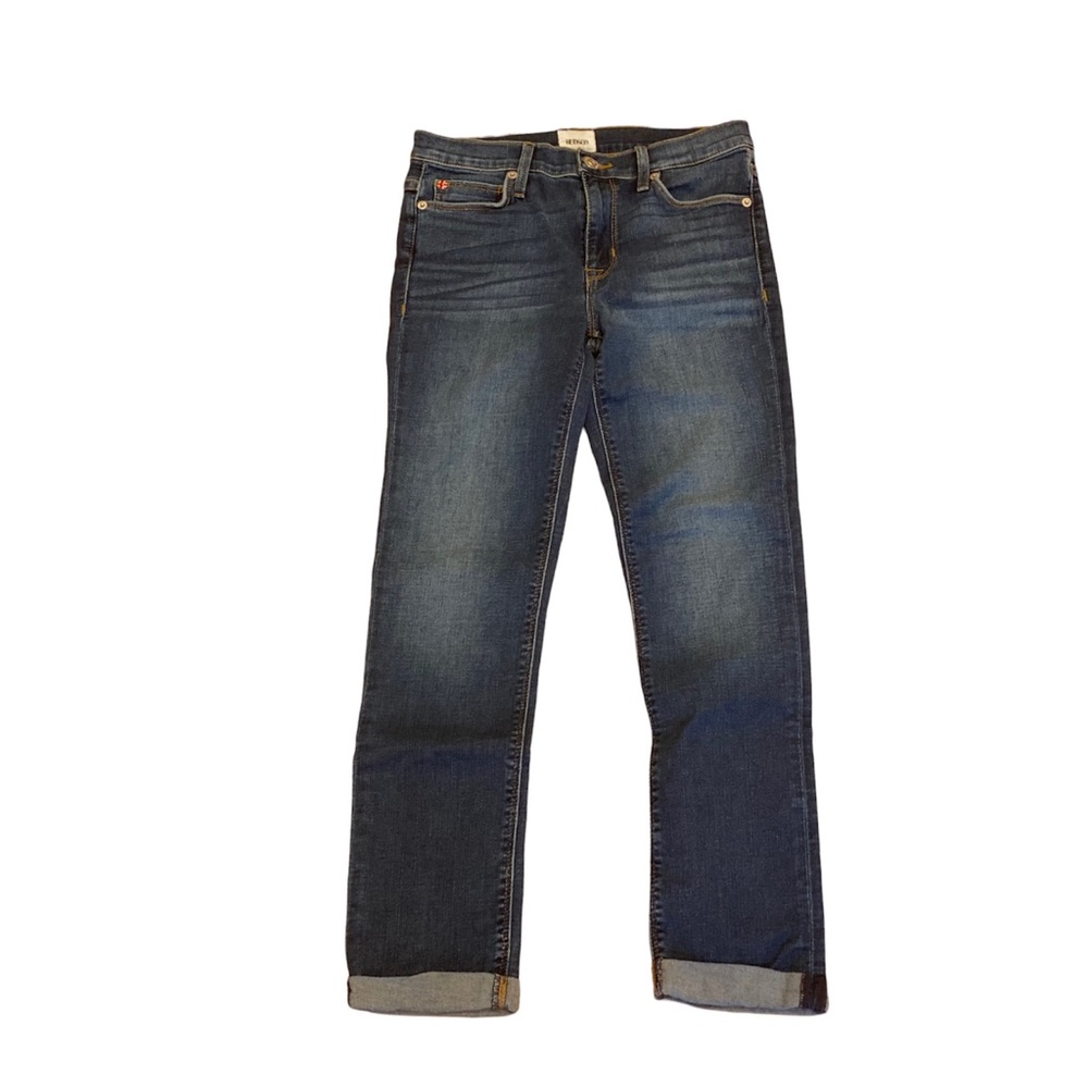 Hudson Dark Rinse Cuffed Jeans Denim Ankle Crop 26 4 Mid Rise Designer